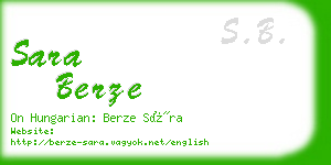sara berze business card